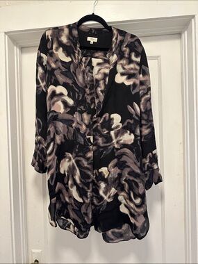 Wilfred silk Black, Cream & Taupe tunic